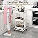 Storage Trolley Cart - 3 Tier Rolling Utility Organizer Rack, Craft Art Cart, Multi-Purpose Organizer Shelf, Tower Rack Serving Trolley for Office Bathroom Kitchen Kids’ Room Laundry Room, White