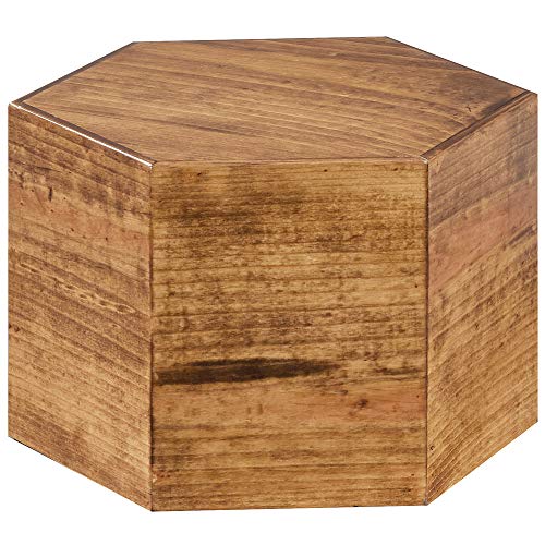 Madera Collection – Hexagon Riser – 12DIA x 8H – Pine Wood