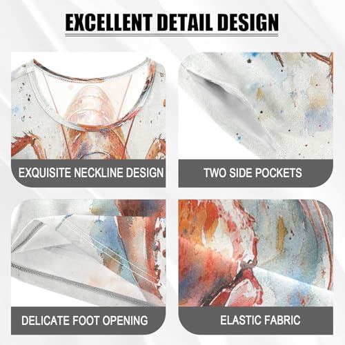 Pajama Sets Short Sleeve Watercolor Crawfish Soft Cotton Summer Sleepwear 2 Piece PJS Size 5-14T3