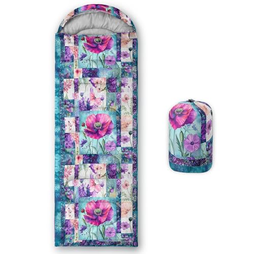 Image of QOOMO Ball Flower Camping Sleeping Bags,3 Season Warm & Cool Weather,Lightweight,Waterproof Sleeping Bags for Adults & Kids,Traveling,and Outdoors,Camping Gear Equipment