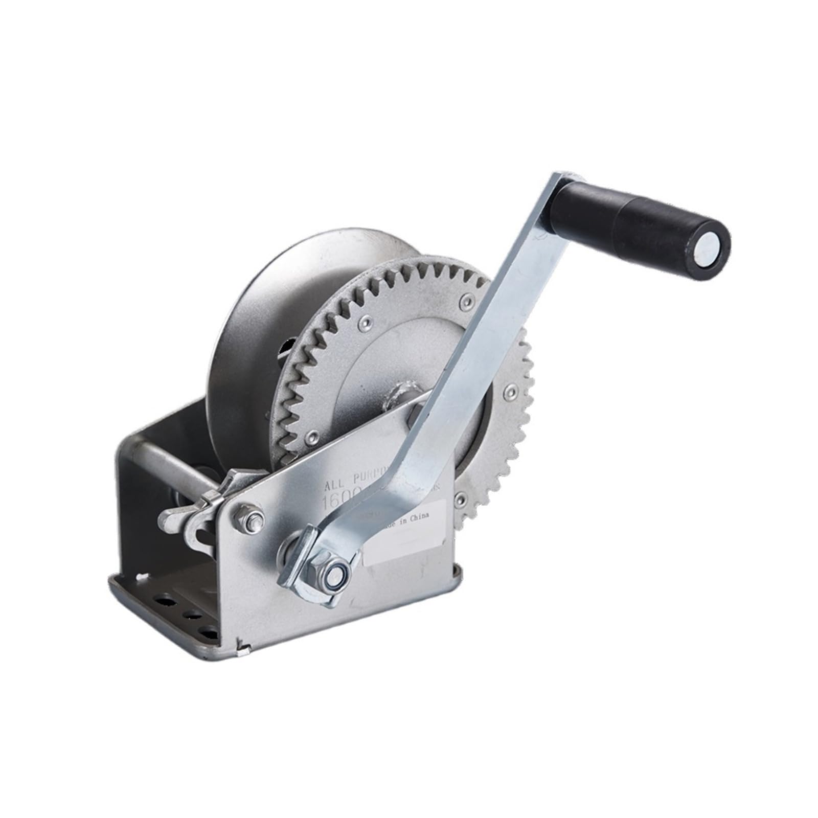 Cabrestante manual de remolque de 1600 libras, cabrestante de mano negro para remolques de barco, ctan con anclaje de correa de cincha, ideal para remolque y elevación
