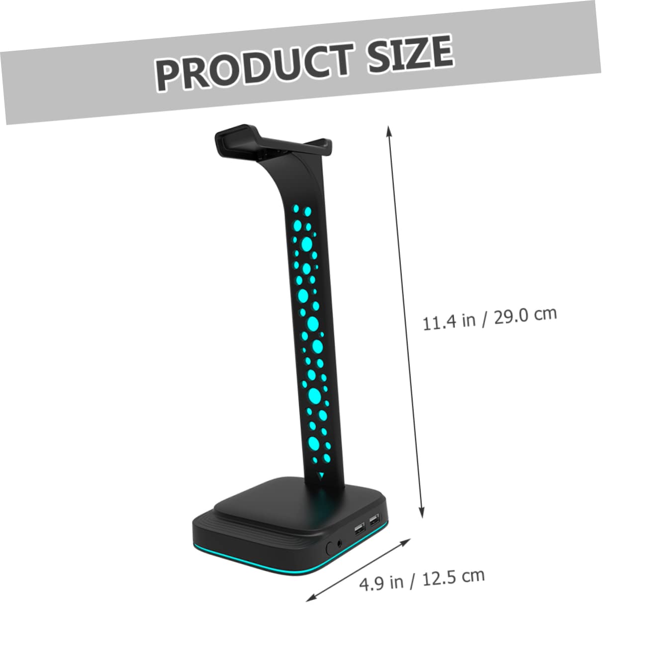 VILLCASE Supporto Cuffie Rgb Hub USB Porte Aux Estensibile Antiscivolo Stabile per Tavolo Scrivania