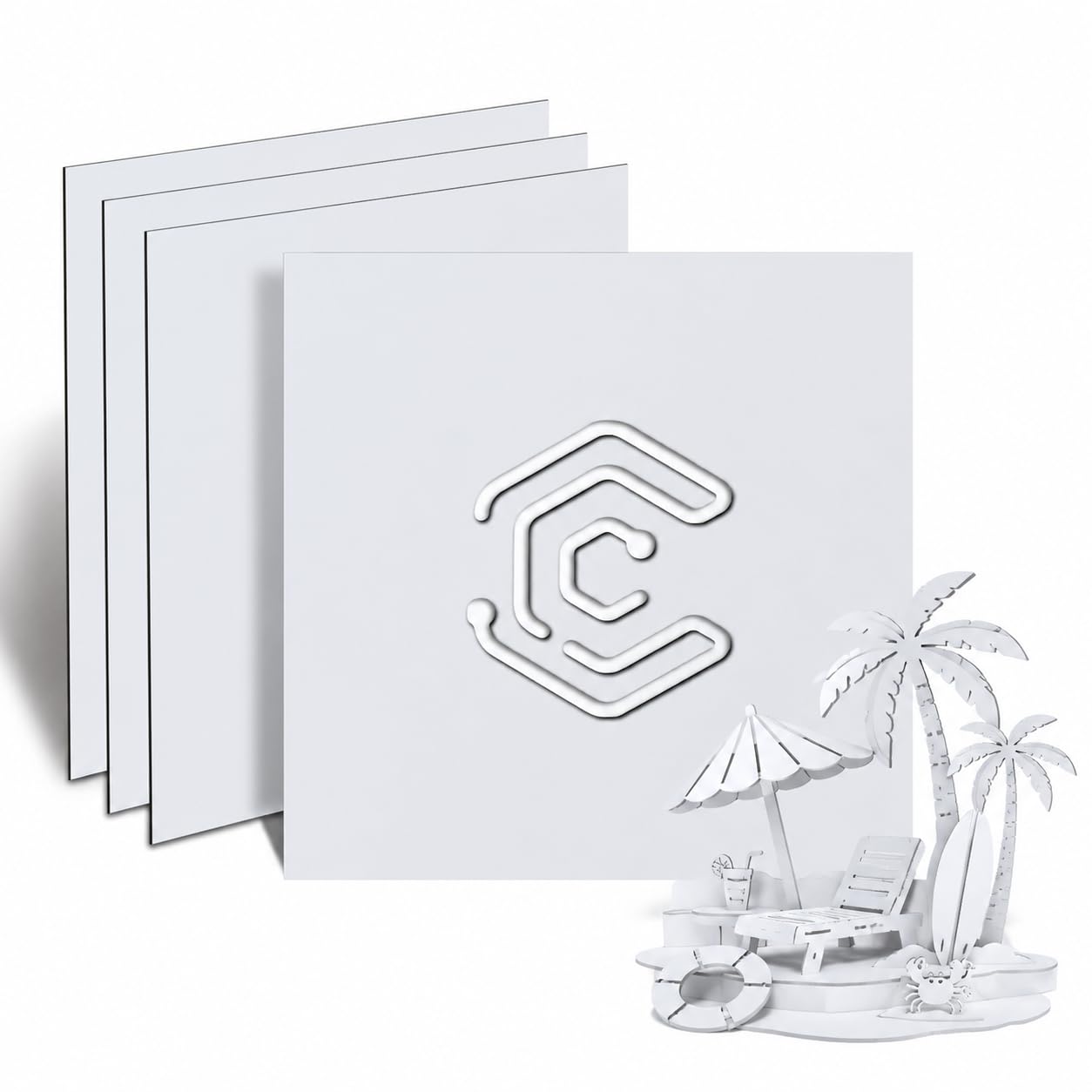 Coloré Contreplaqué 3mm, Bois de Tilleul pour Gravure Laser 30x30 cm 4 Pièces, Coloré Contre Plaque pour Gravure et Découpe CNC, Plaque de Bois pour Bricolage, Pyrogravure (Blanc)