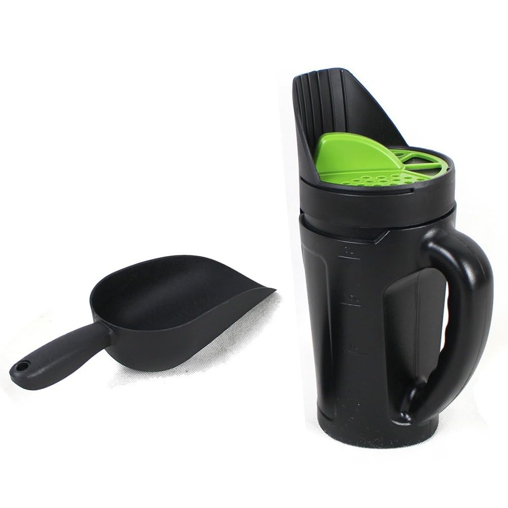EasyByMall Épandeur de pelouse portable avec débit réglable pour semences de gazon, engrais, glace fondue et produits chimiques de piscine, pot de semis de jardin léger