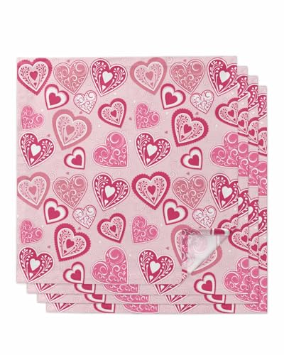 Servilletas de Tela Corazón San Valentín Set 4 50.5x50.5 cm miniatura 1