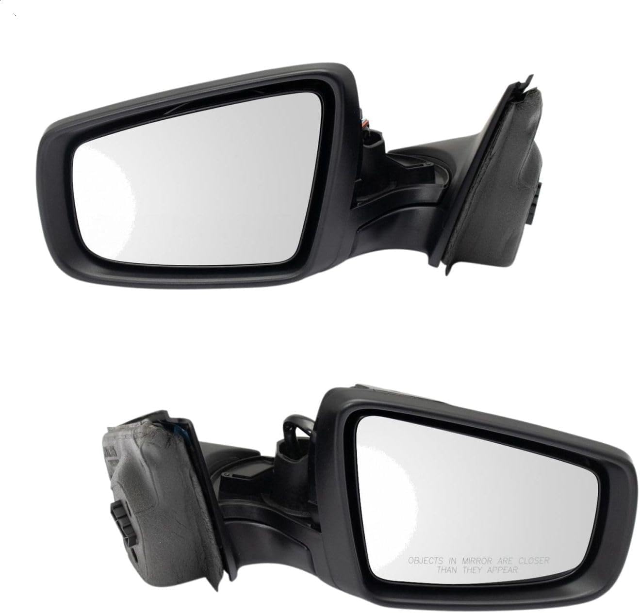 Side Mirror Power Blind Spot Detection Paint to Match Pair Plastic -Adjustment Type Manual-Fold Away Mechanism Black-Housing 2pcs for Buick for LaCrosse 2010-2013