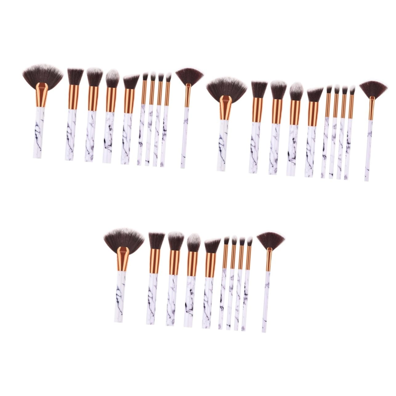 Beavorty 30stücke Teiliges Kosmetikpinselset Mit Marmor-design Nylonhaaren Für Gleichmäßigen Auftrag Für Make-up Und Blush Für Damen Und Mädchen Langlebige Qualität t