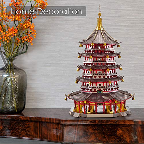 Piececool 3D Metal Puzzle Model Kits- Leifeng Pagoda Metal Model Kits for Adults, Chinese Traditional Architecture Building Kits DIY Brain Teaser Puzzles Gifts for Teens Family- 796 Pcs - Image 5