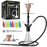 💨💨Biguy Merkmal 3: Die Shisha ist mit 4 Anschlüssen . Fügen Sie einfach die Shisha-Schleuche hinzu, die es mehreren Personen ermöglicht, die Wasserpfeife gleichzeitig zu genießen. Wenn man allein ist, kann das Gas aus der Klarglasdüse austreten und es ist eine Augenweide.