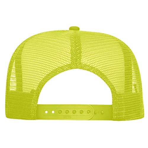 Image of OTTO Neon Polyester Foam Front 5 Panel High Crown Mesh Back Trucker Hat