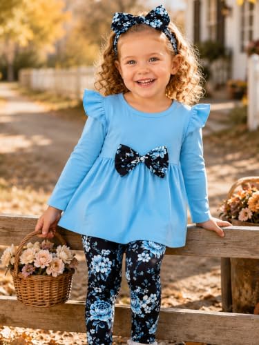 Image of Doresbebe Baby Girl Clothes Toddler Girl Outfits Infant Girl Summer Clothes for Girl Ruffle Shirt Pants+Cute Headband 3PCS