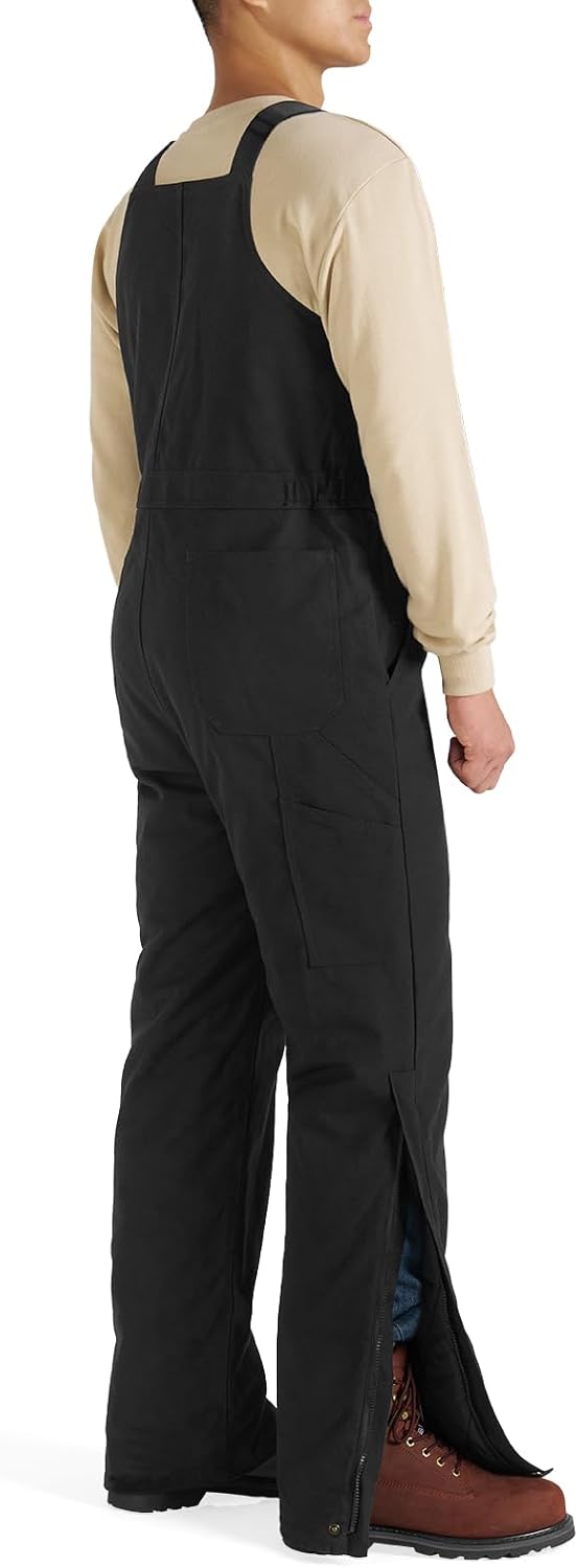 HISEA Men's Insulated Bib Overalls, Winter Water Resistant Duck Canvas Overall, Loose Fit Utility Workwear for Cold Weather - Image 3