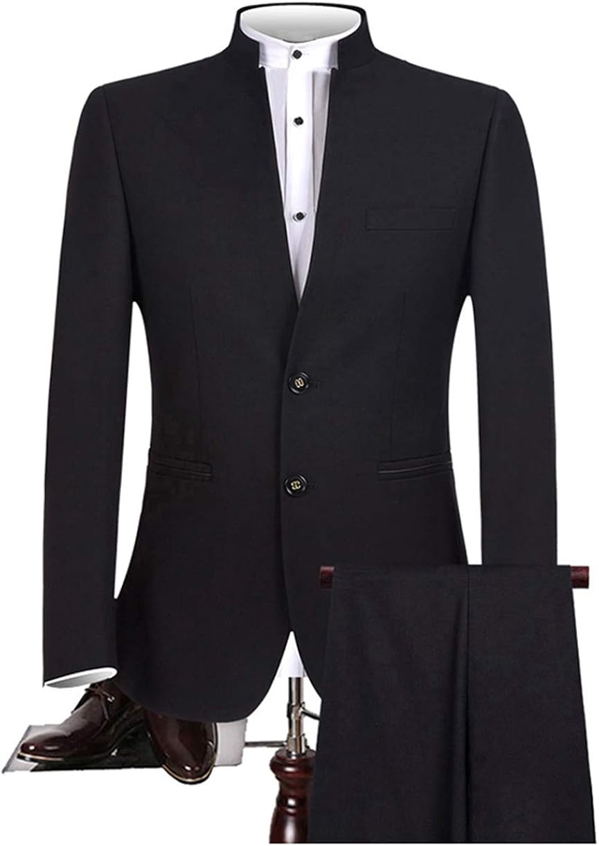 Mandarin collar suit near me Clearance