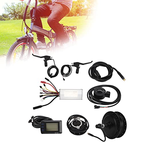 Alomejor Kit de conversão de bicicleta elétrica, 36 V 500 W motor do cubo de tração traseira 22A con