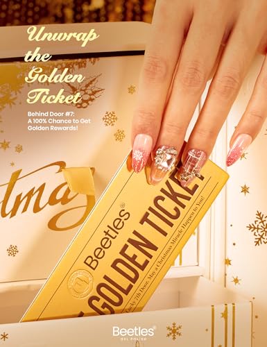 Image of beetles Gel Polish Gilded Boutique Advent Calendar - 24 Luxury Days of Gel Nail Polish Colors, Premium Gifts Box with Cat Eye Gel, Nail Care Tools & Mini UV Lamp for Women Holiday Gifting
