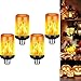 4 Stück Flamme Glühbirne, Swonuk E27 Flammen Lampe Flammen-Effekt-Glühlampen LED mit 3 Beleuchtungs-Modi,Dekorative Retro Innenglühlampen im Freien für Halloween, Weihnachten, Garten-Hochzeitsfest