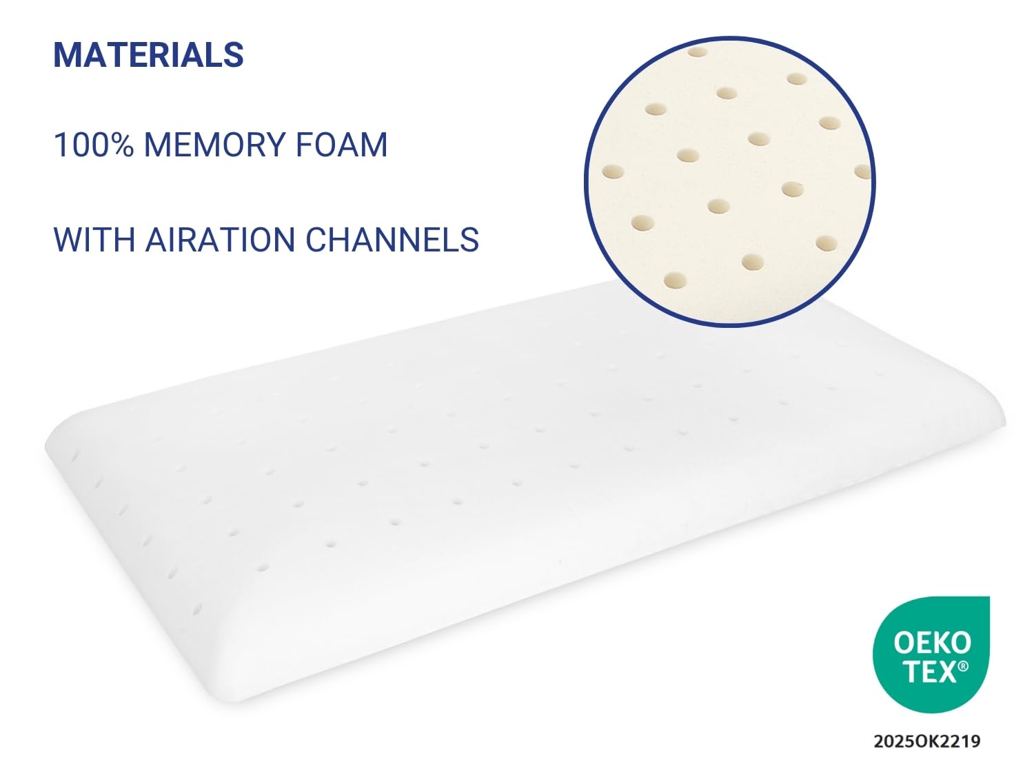DORMISSIMO 2 X Almohada 90x35-6 CM Viscoelástica | Desenfundable y lavable, Ergonómica, Su primera almohada