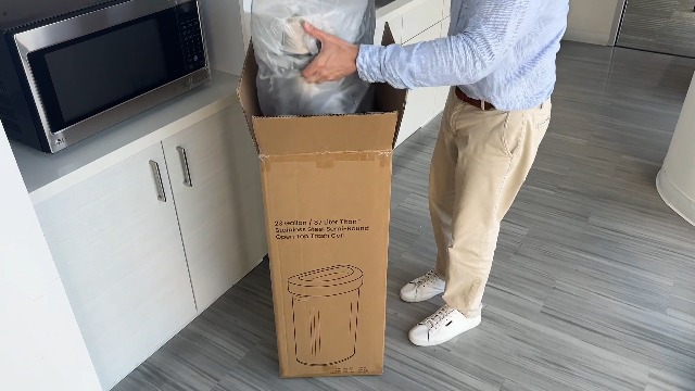Image of iTouchless 87 Liter, Slim and Space-Saving Design for Home, Office, Kitchen, Restaurant, Restroom, Large Capacity, 23 Gal Trash Cans with AbsorbX Odor Filter, Stainless Steel, Semi-Round 23 Gallon
