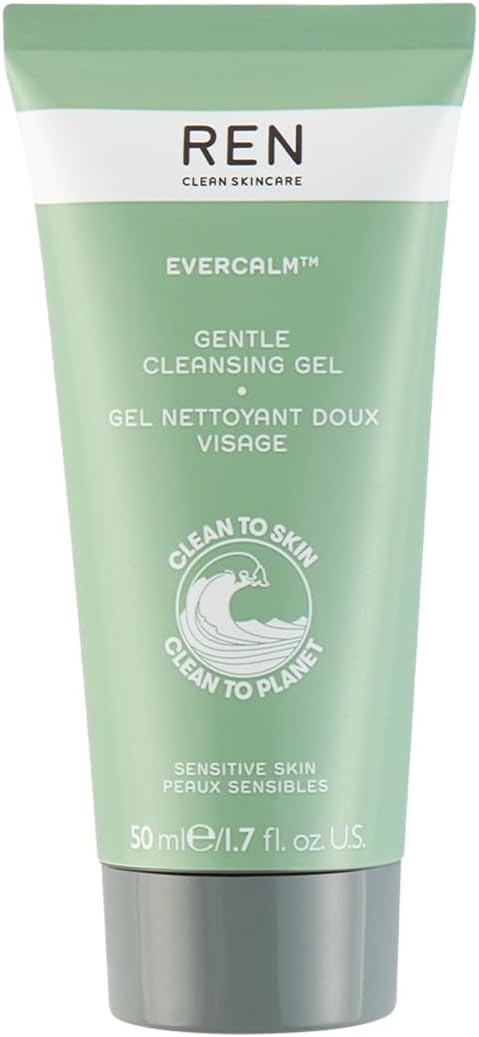REN Clean SkincareEvercalm Mini Gentle Facial Cleansing Gel - Non-Stripping Cleanser, Proven to Instantly Leave Skin Feeling Fresh & Comfortable, Formulated for Sensitive, Oily or Combination Skin