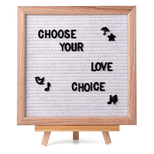 Upascon 10"X10" Changeable Felt Letter Boards With Oak Wood Frame,460 Letters And Patterns,For Messages,Menus,Planning #TOP27