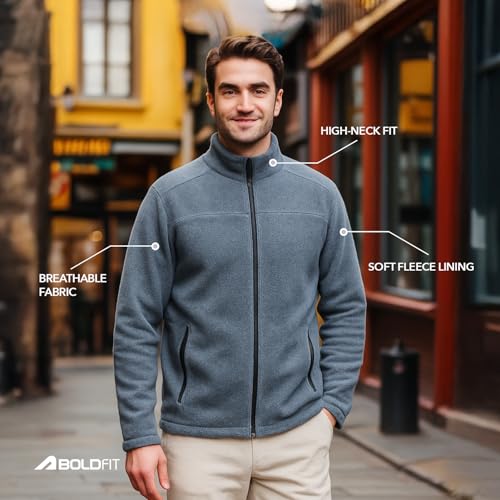 Boldfit Men's Gray Full Zipper Sweatshirt Antra Grey - Image 6