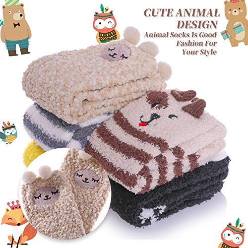 Dyw Womens Soft Cute Funny Animal Designe Microfiber Slipper Socks Cozy Fuzzy Winter Warm Socks thumb #4