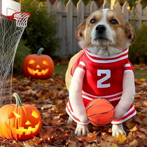 Disfraz Baloncesto para Perros TMLDOT Talla M Rojo miniatura 2
