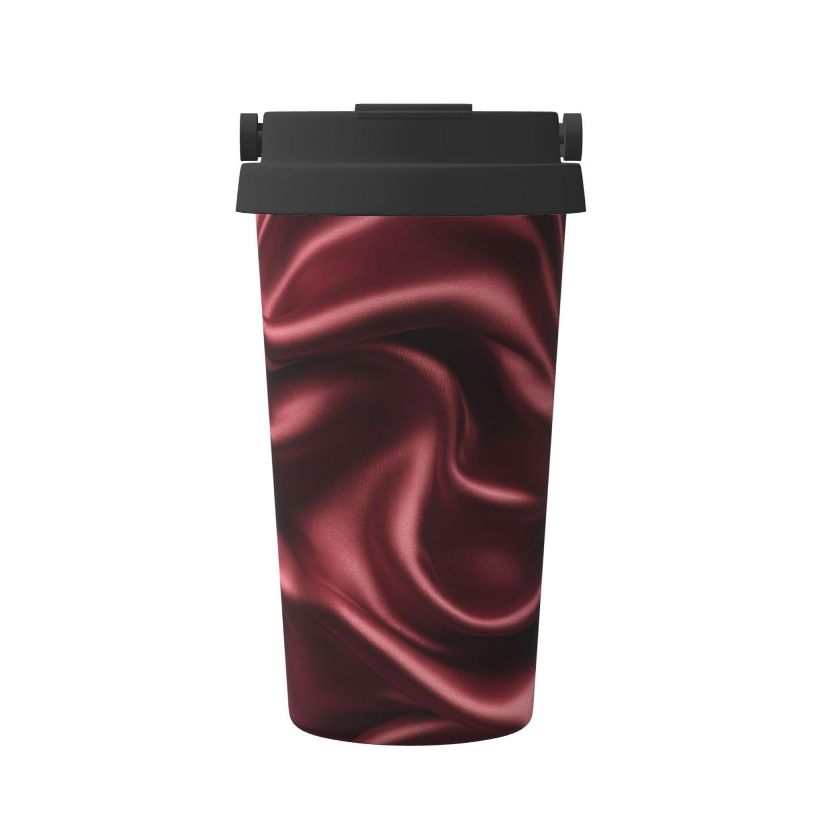 Taza de café aislada de acero inoxidable burdeos para bebidas frías y calientes