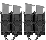 2pc Tactical Molle Magazine Holster,Universal 9MM Single/Dual Stack Mag Pouch Compatible with.40/.45/.380 Calibers or Glock,1911