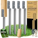 ✔️ [KIT ANCRAGE BALANCOIRE] : Comprend 4 supports métalliques, 8 vis galvanisées, une paire de gants, une cale en bois pour l’installation et un eBook avec instructions. Tout ce qu’il vous faut pour une structure solide et fiable.