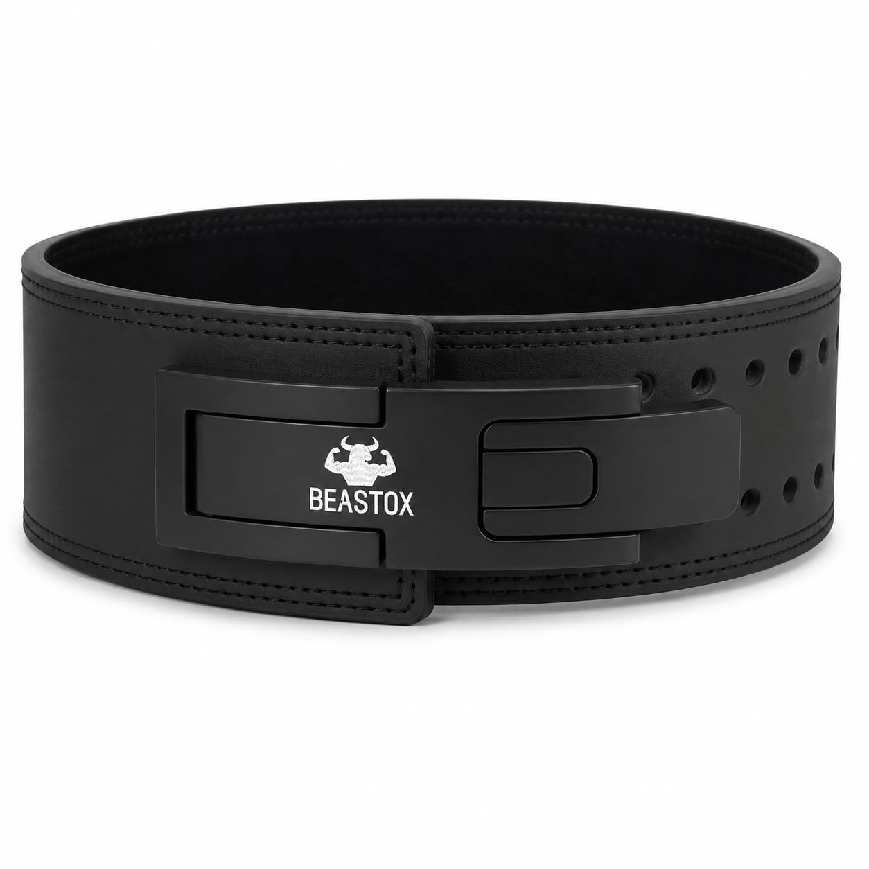 BEASTOX Premium Leather Weight Lifting Belt, Black