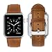 Produktbild Tervoka Ersatz Armbänder für Apple Watch Armband 44mm 42mm, Wax Series iWatch Leder Uhrenarmband Armbänder für iWatch Series 5/4/3/2/1, Hellbraun + Silber Schnalle