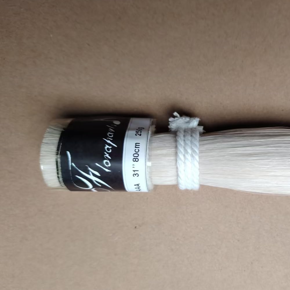 AAA 80cm 250g Horse Hair Violin bow Natural Colour Unbleached 31 Inch Length for 4/4 Violin Viola Cello