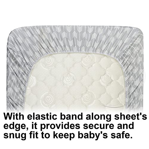 Image of Onacosht Bassinet Sheets for Baby Boy and Girl, Stretchy Breathable Fitted Sheet Universal for Bassinet Cradle Hourglass Oval Rectangle Pad /Mattress, 4 Pack Stripe Star Cloud and Arrow Printing