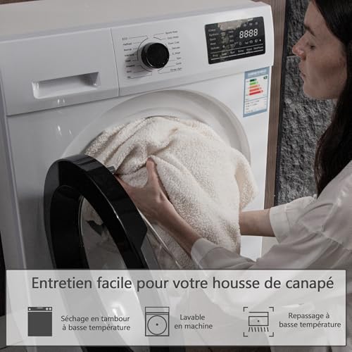 Housse de canapé extensible OHSIO lavable pour animaux domestiques - 7