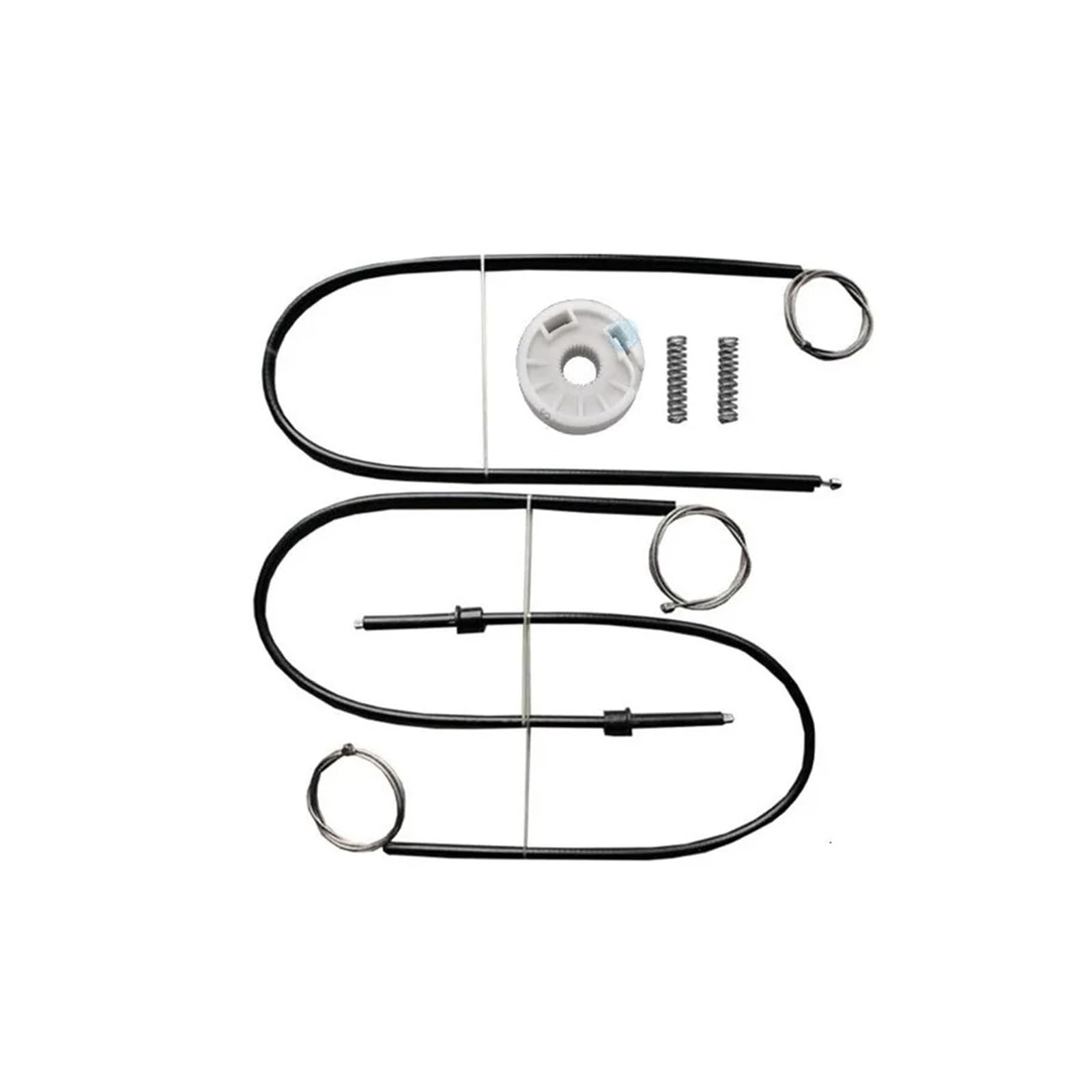 SAMWDK Glass Lifter for Auto Window Regulator Repair Kit for Smart for Roadster 2003 2004-2005 Front Right Driver Side 1Set Cable + Roller and Springs Car Window Regulator