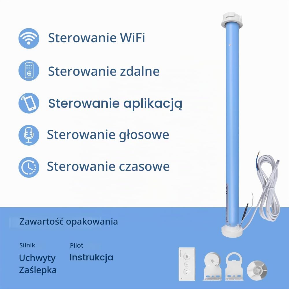 zemismart Tuya silnik WiFi do rolet,37 mm,sterowanie głosowe/aplikacja/timer,Alexa Control,silnik lampowy. inteligentne rolety DIY