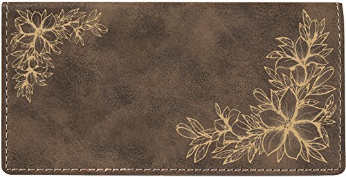 Floral Filigree Laser Engraved Leatherette Checkbook Cover - //coolthings.us