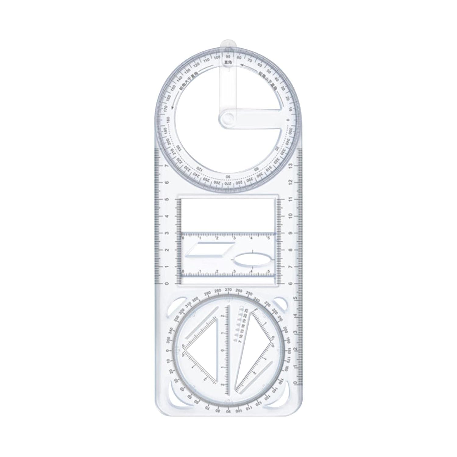 Jashgop Multifunctional Geometric Ruler Mathematics Drawing Template for Woodworking Style A | 1 Multifunctional Geometric Ruler.