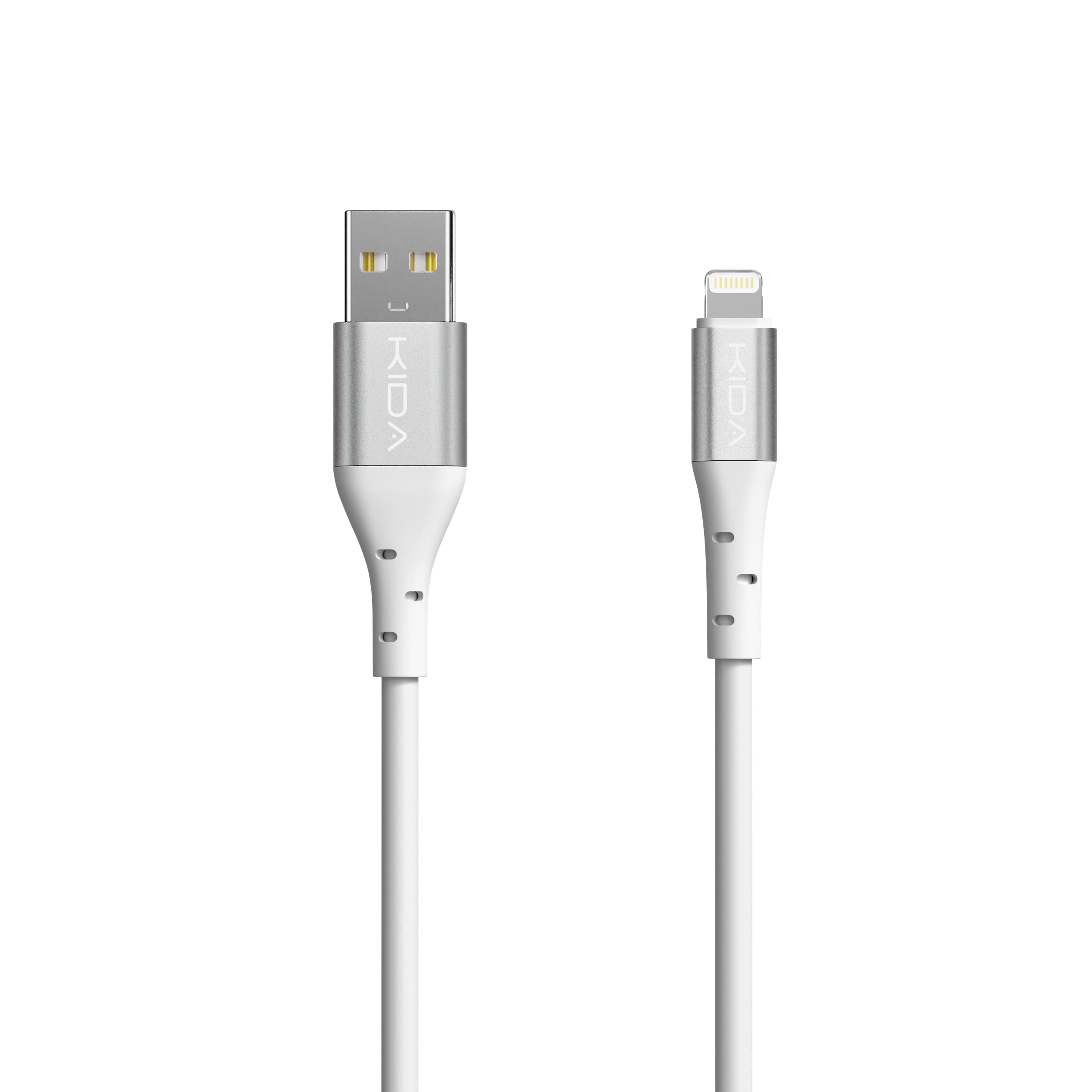 Usb A To Iphone 2.4A Nylon Braided Lightning USB Data Sync Charging Cable for iPhones, iPad Air, iPad Mini, iPod Nano and iPod Touch-1.2M,Silver