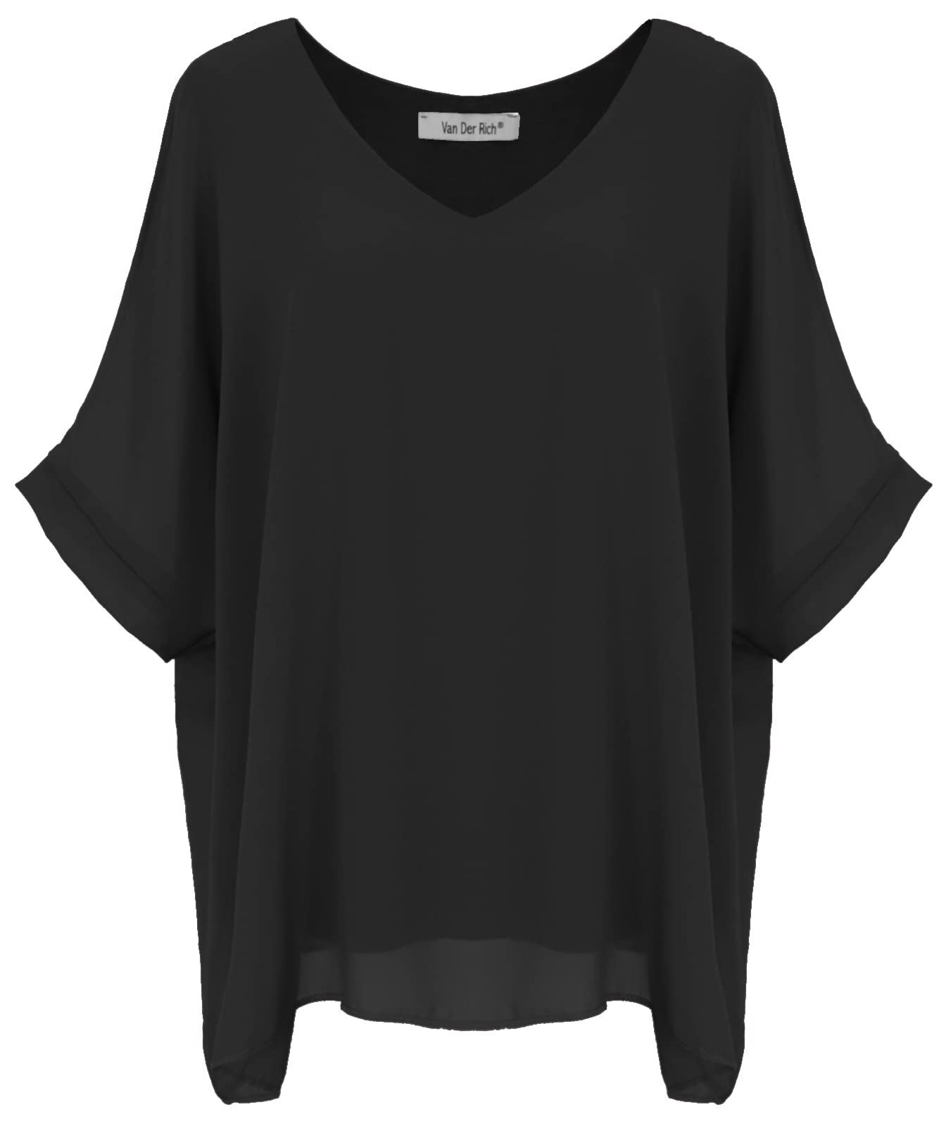 Van Der Rich ® - Blouse Ample en Voile Mousseline Col V Doublé Intérieur - Femme