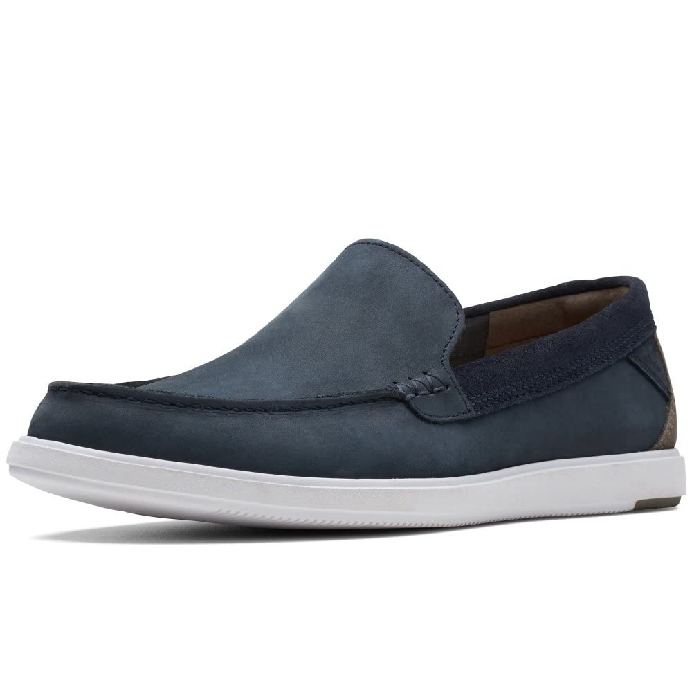 Clarks Bratton Loafer Mens Navy Nubuck, 8.5