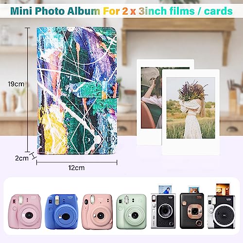 HIYQIN 3-Inch Instax Polaroid Photo Album,96 Pocket Mini Photo Album Book for 2x3 Inch Fujifilm Instax Mini 12 11 9 8 8+ 7s 25 70 90 Instant Camera Film,Colorful Instax Mini Album (Colorful) - Image 2