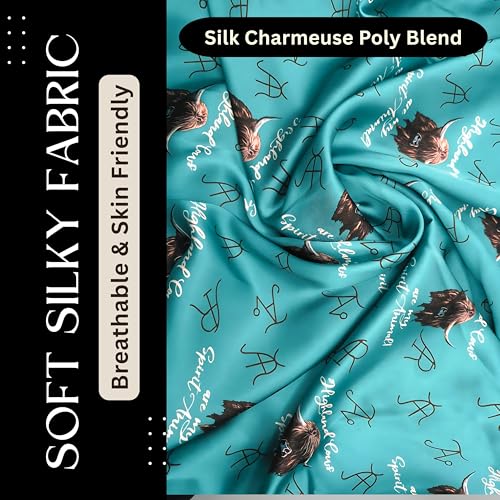 Wild Rag Silk Scarf 36'', Western Cowboy Bandana Square Silky Wild Rags,Turquoise High Lander Cow & Cattle Brands Tribal Scarves for Men & Women3