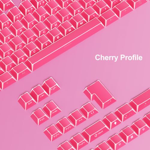 Image of Fogruaden PBT Keycaps Set, Cherry Profile Side Print Keycap for Mechanical Keyboard Keycaps(ZheYing-Red)