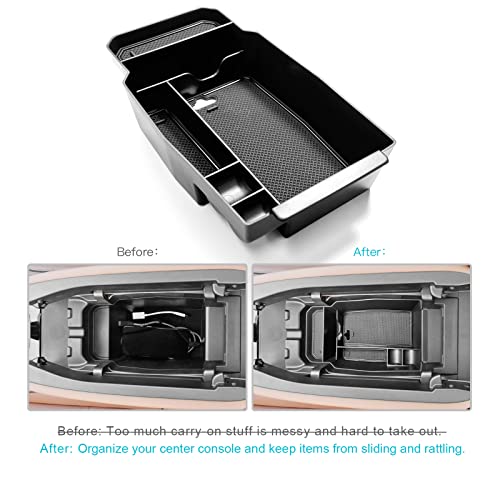 Image of CDEFG for 2023 2024 2025 2026 Mazda CX-50 Center Console Organizer Tray | for 2023 2024 2025 2026 Mazda CX-50 Middle Console Armrest Storage Box 2023-2026 CX50 Accessories (Black)
