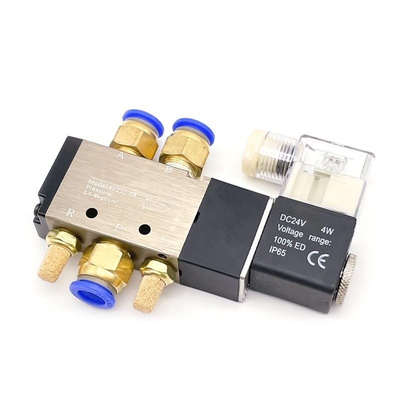 Pneumatyczny zawór elektromagnetyczny 4V210-08/4V310-10/4V410-15 dwupozycyjny pięciokierunkowy z okuciami 1 szt. (4V410-15 10mm)