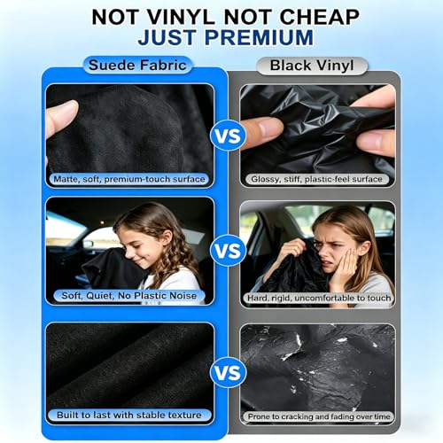 Image of ZATOOTO Suede Car Window Shades 4PCS - Car Window Covers for Ultimate Privacy, UV Protection, and Heat Insulation, Side Window Sun Shade Perfect for Camping, Travel, Baby Safety, and Daily Use