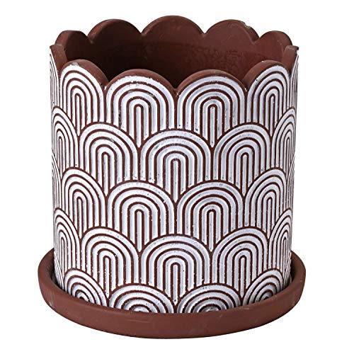 SPICE OF LIFE 植木鉢 ホワイトラインプランター Lサイズ 直径17cm 高さ18.5cm CCGF1023