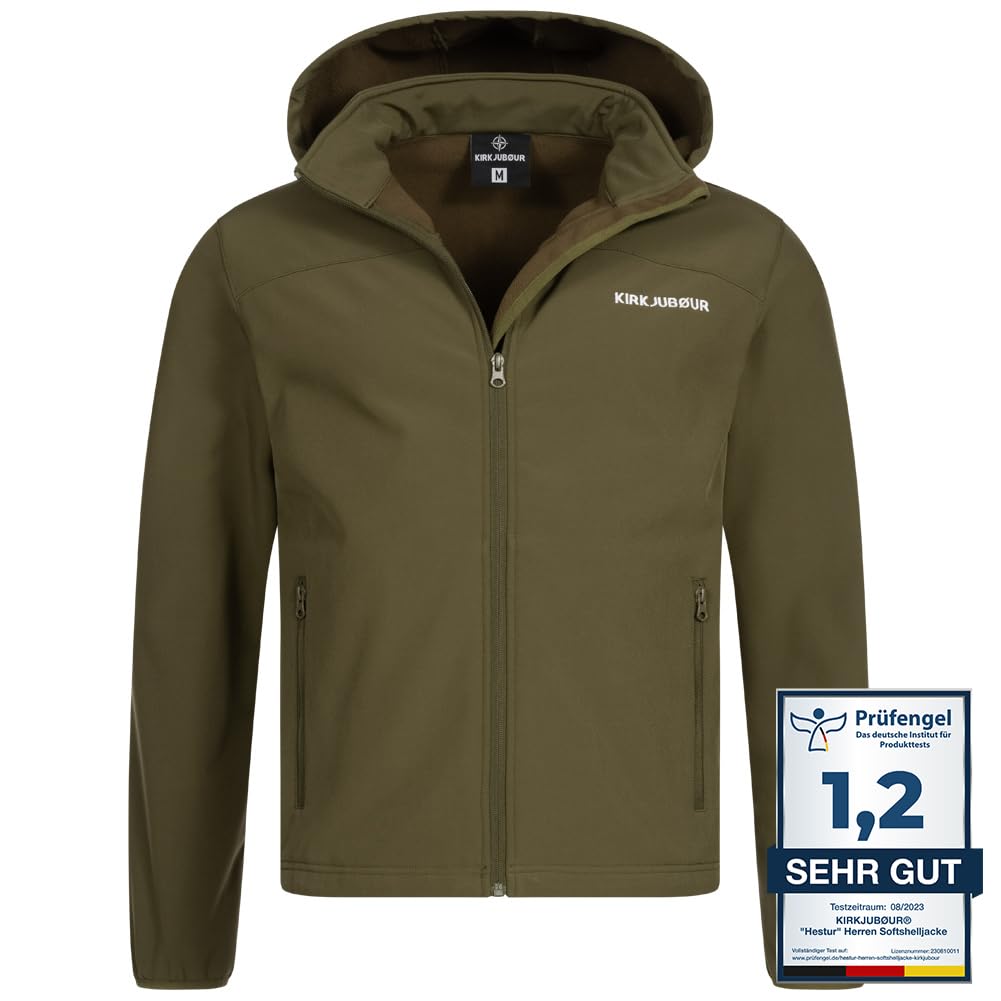 first instinct by killtec Kind Softshell jas/buitenjas met capuchon FIOS 12 MNS SFTSHLL JCKT, oliv, 110/116, 42894-000